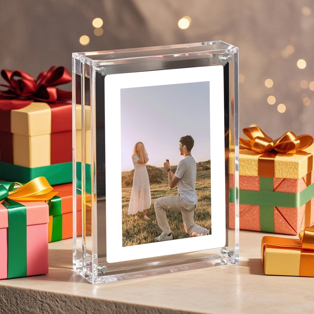 Factory 4 inch 2GB advertising player Art Acrylic Digital Photo Picture Frame with Battery automatic rotation function