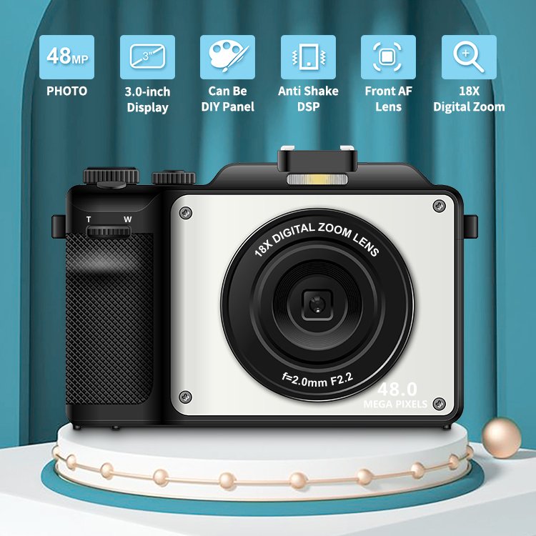 48MP Autofocus 4k Video Camera with 3 Inch Screen 18X Digital Zoom Compact Recorder Vlogging Cameras