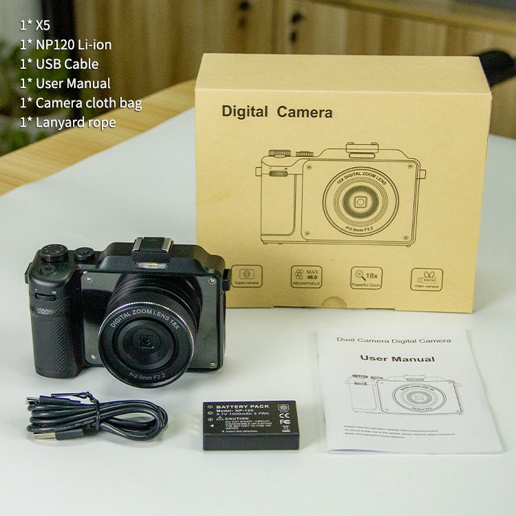 48MP Autofocus 4k Video Camera with 3 Inch Screen 18X Digital Zoom Compact Recorder Vlogging Cameras