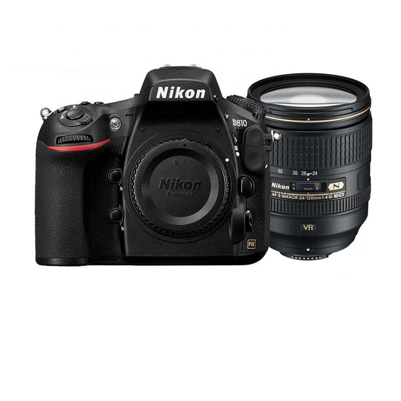 Original second-hand brand D810 with 24-70f2.8 lens 1080p HD camera Digital SLR camera with charger, battery and shoulder strap.