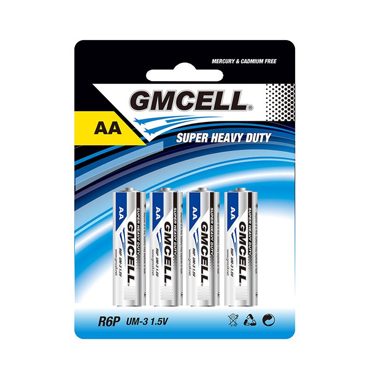 GMCELL High Quality R6 R6P 1.5v Battery Size AA Zinc Carbon Heavy Duty No. 5 Dry Battery For Remote Control