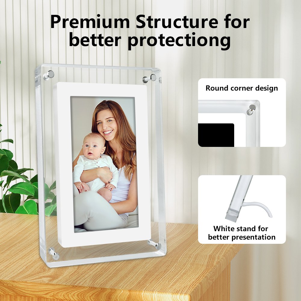 7 Inch Crystal Video Blue Film Hd Remote Controller 2024 Newest acrylic Digital Photo Frame