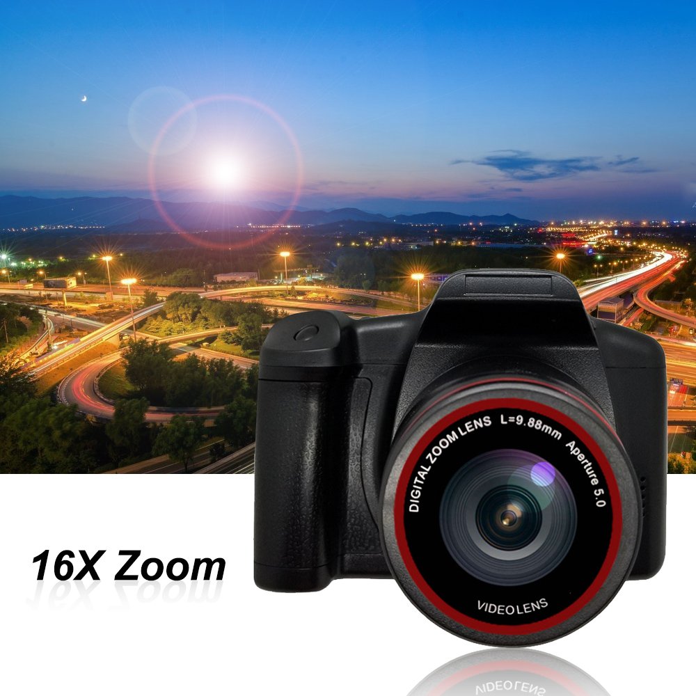 Digital Camera 16X F-ocus Zoom Design 1080p SIR Video Camera Supported SD Card Battery Powered for Photos Taking
