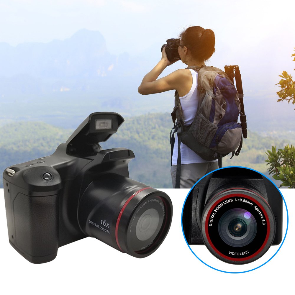 Digital Camera 16X F-ocus Zoom Design 1080p SIR Video Camera Supported SD Card Battery Powered for Photos Taking