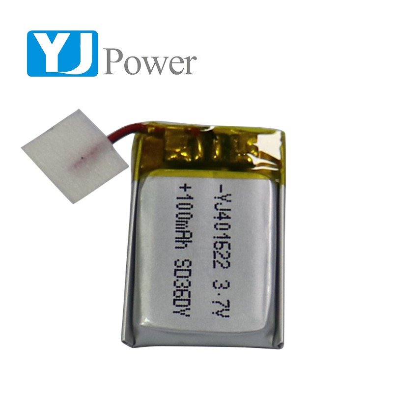 REACH Approved 3.7v li-ion battery YJ401622 100mAh lipo rechargeable battery for small handheld power tool with battery terminal