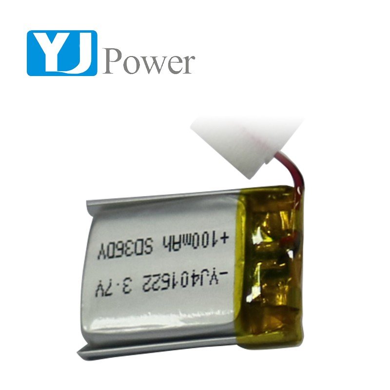 REACH Approved 3.7v li-ion battery YJ401622 100mAh lipo rechargeable battery for small handheld power tool with battery terminal