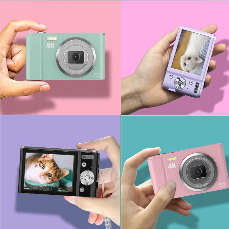 FHD 4K 48MP Digital Camera 16X Zoom Cameras for Photography Compact Point and Shoot Camera