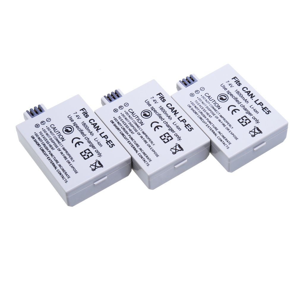 RHINO POWER LP-E5 LP E5 Battery For Canon 500D 450D 1000D EOS Rebel T1i XS XSi Kiss X3 X2 Kiss F SLR Digital Camera