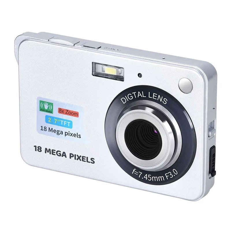 Digital Camera 18MP HD 1080P Portable Camera with 8x Digital Zoom Anti-Shake and SD Card Compact Perfect for Kids
