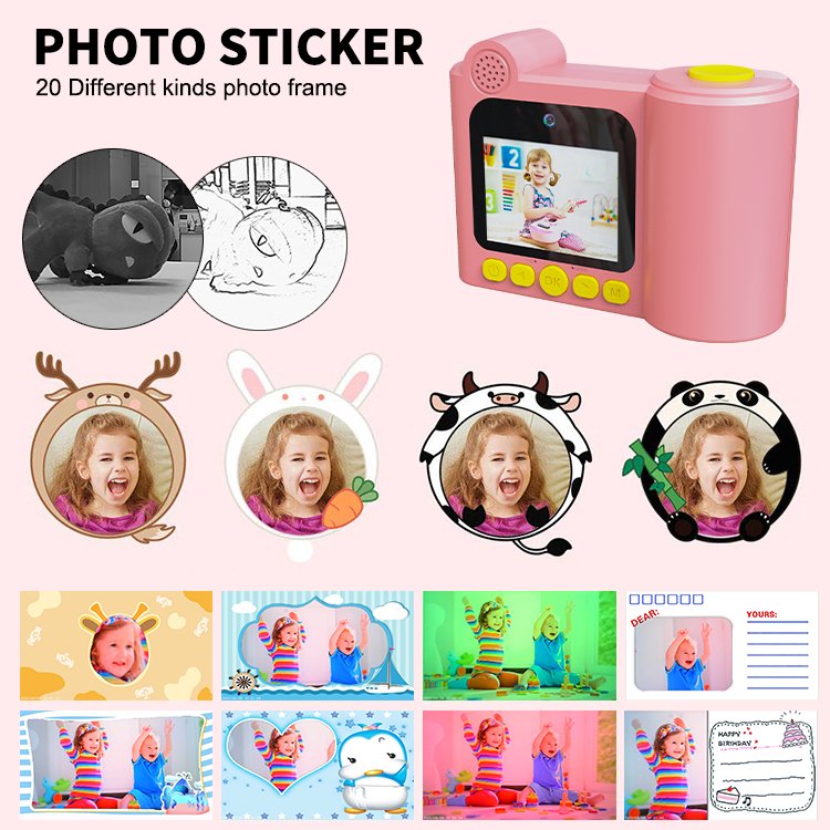 Gifts Top Selling Kids Camera Picture Printer HD Video 1200mah Battery Mini Toys For Children Printing Camera