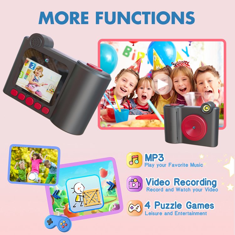 Gifts Top Selling Kids Camera Picture Printer HD Video 1200mah Battery Mini Toys For Children Printing Camera