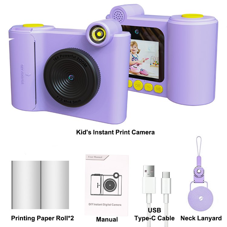 Gifts Top Selling Kids Camera Picture Printer HD Video 1200mah Battery Mini Toys For Children Printing Camera