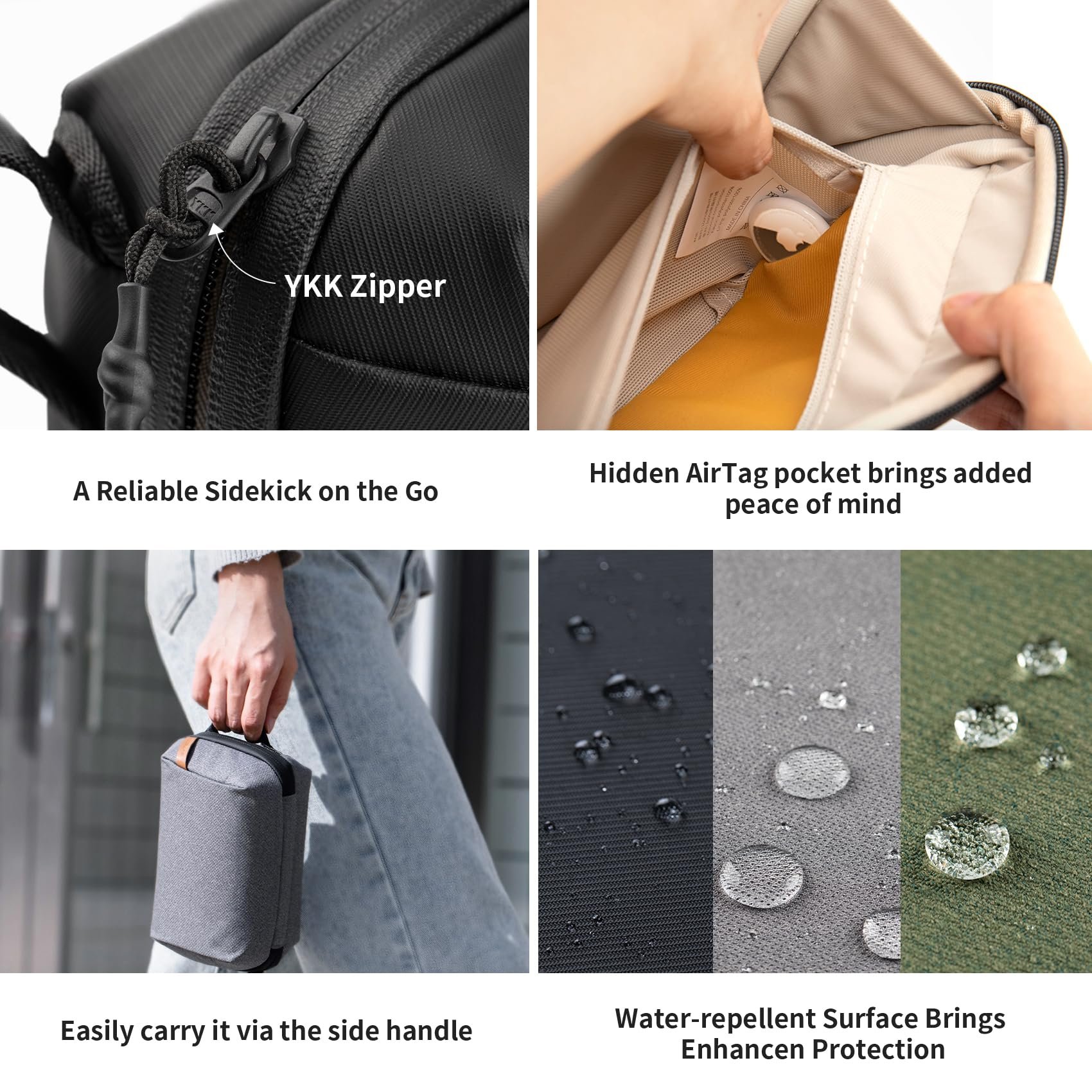Mini Travel Waterproof Tech Organizer Pouch Electronics Accessories Cable Phone Batteries SD Card Storage Carrying Case Bag