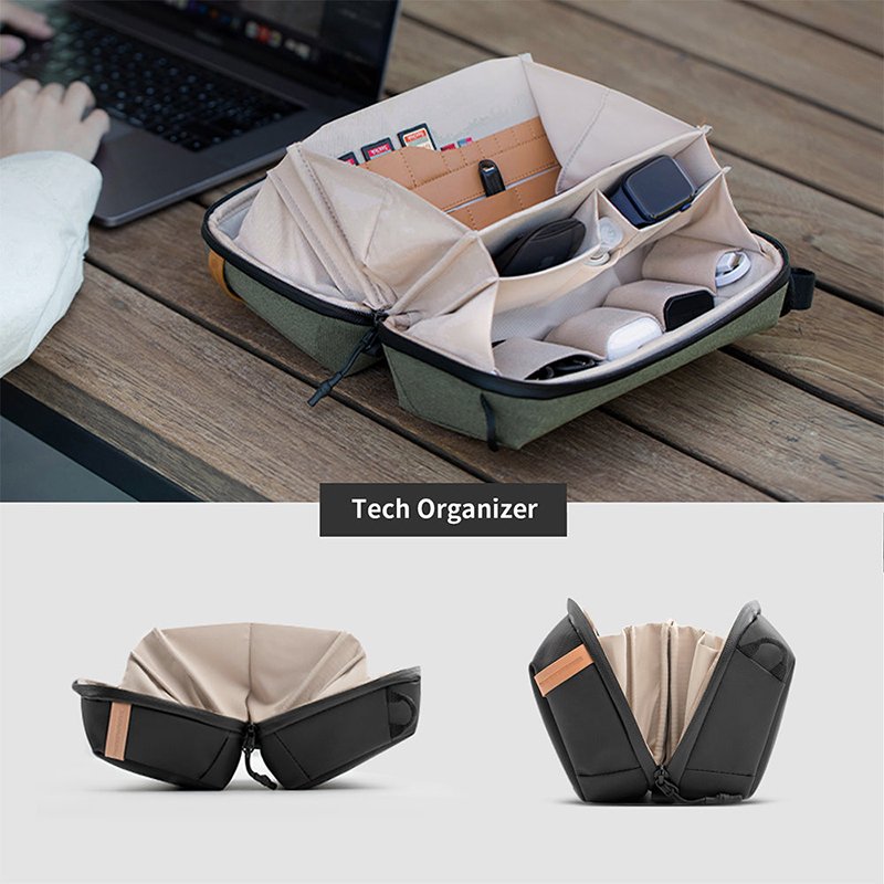 Mini Travel Waterproof Tech Organizer Pouch Electronics Accessories Cable Phone Batteries SD Card Storage Carrying Case Bag