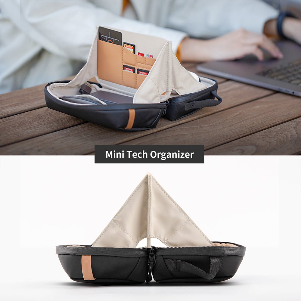 Mini Travel Waterproof Tech Organizer Pouch Electronics Accessories Cable Phone Batteries SD Card Storage Carrying Case Bag