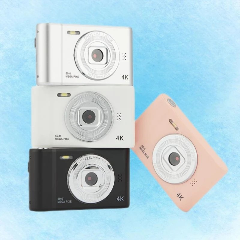 4K Digital Camera 50 Megapixels HD Photography Travel Selfie Camara 2.4inch Screen Entry-Level Kids Campus Selfie Mini Retro Cam