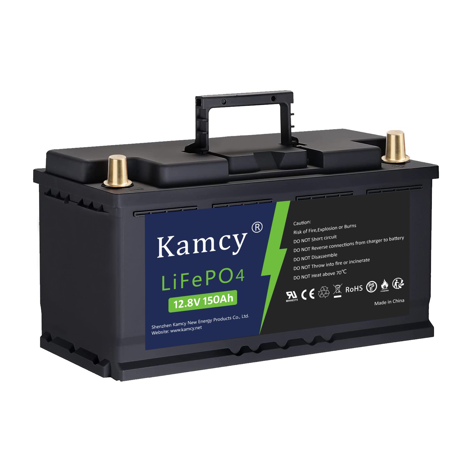 Kamcy Solar 12.8V 150Ah rechargeable lithium LiFePO4 batteries 24V 48v Case PACK Batteries for Golf Cart