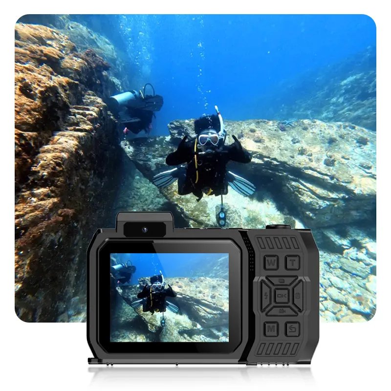 2024 New Arrival 48M Dual Screen 2500mAh Waterproof Digital Camera 65MP 4K action camera