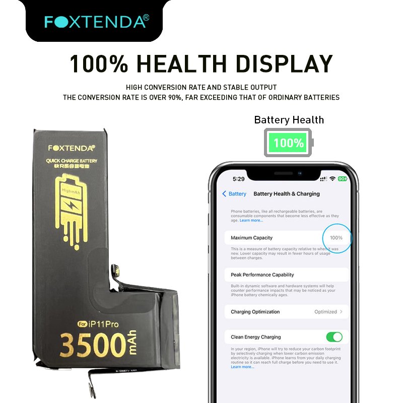Foxtenda 3500mAh battery customized long life lithium battery for iPhone 11 RRO