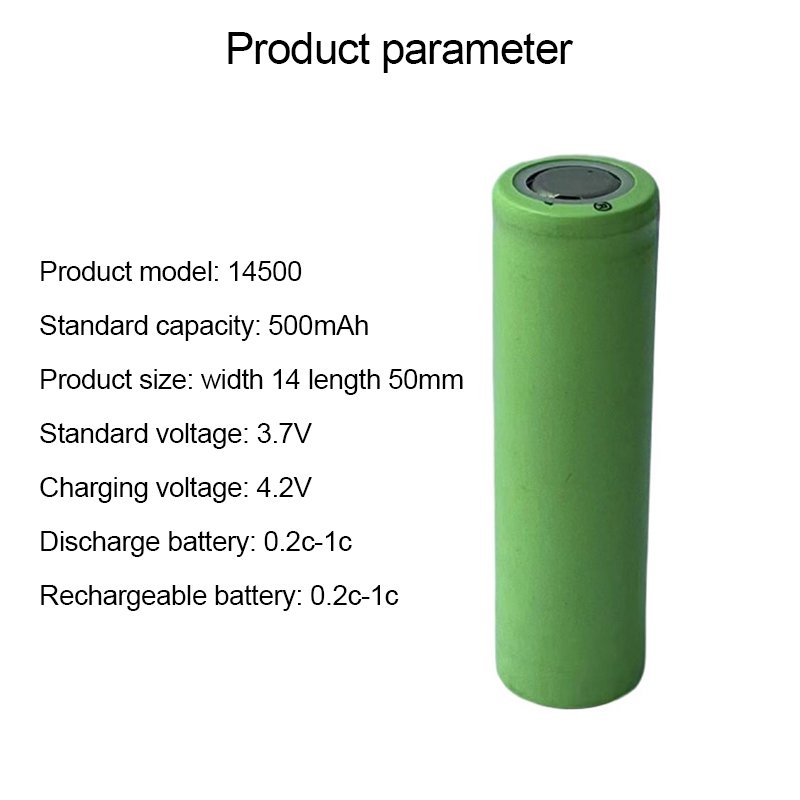 Factory Direct Sales Rechargeable Battery 14500 3.7V 500mah Li-ion Battery High Capacity For Flashlight