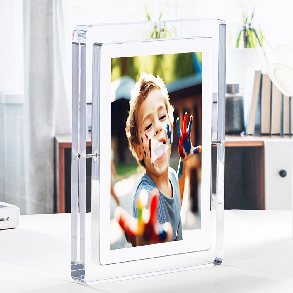 7 Inch HD IPS Transparent Acrylic Frame NFT Digital Photo Frame With Battery