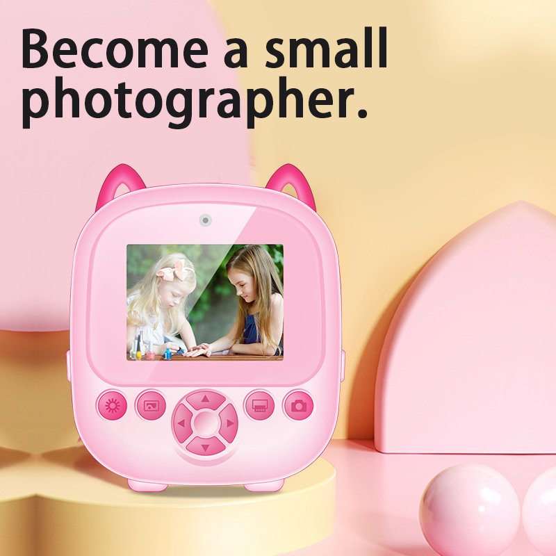 Instant Print Camera For Kids 1080P HD Digital Camera Toys For Toddlers Portable Selfie Video Cameras With Printing Paper