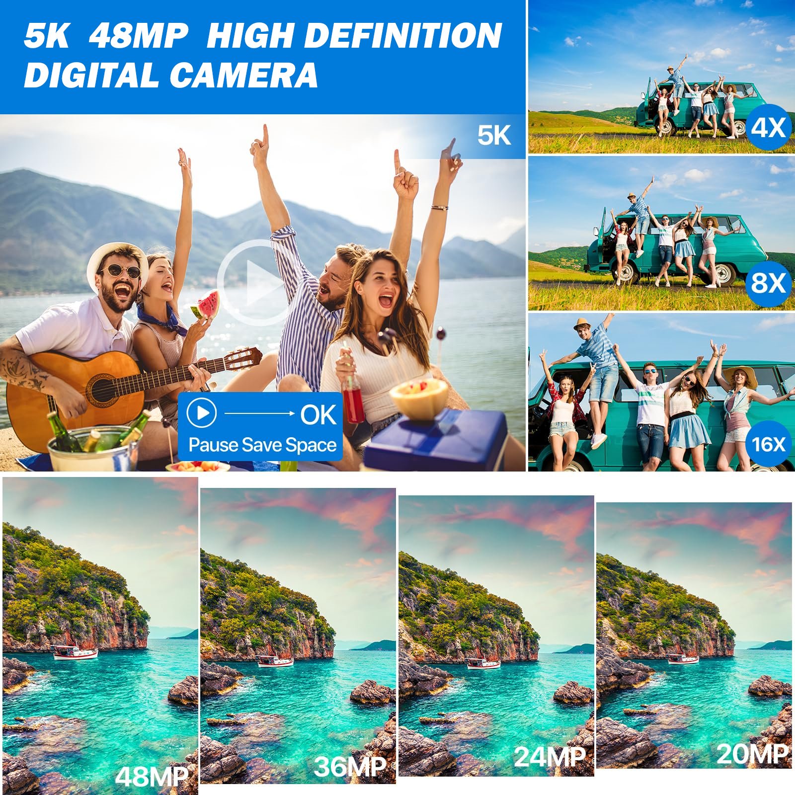 China Factory 48MP 3.5-inch WIFI for 5k video camera dslr digital camera professional video digital camera