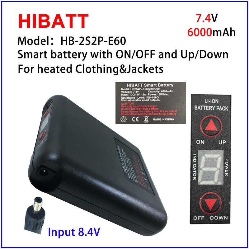 rechargeable li-on battery7.4V 6000mAh and charger For FIR advanced technology heated jacket Intelligent lithium battery