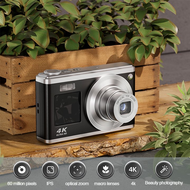 2024 Hot-selling 4K 10X Optical With 2.88+1.54 Inch Dual Screen Telescoping Lens HD Digital Camera