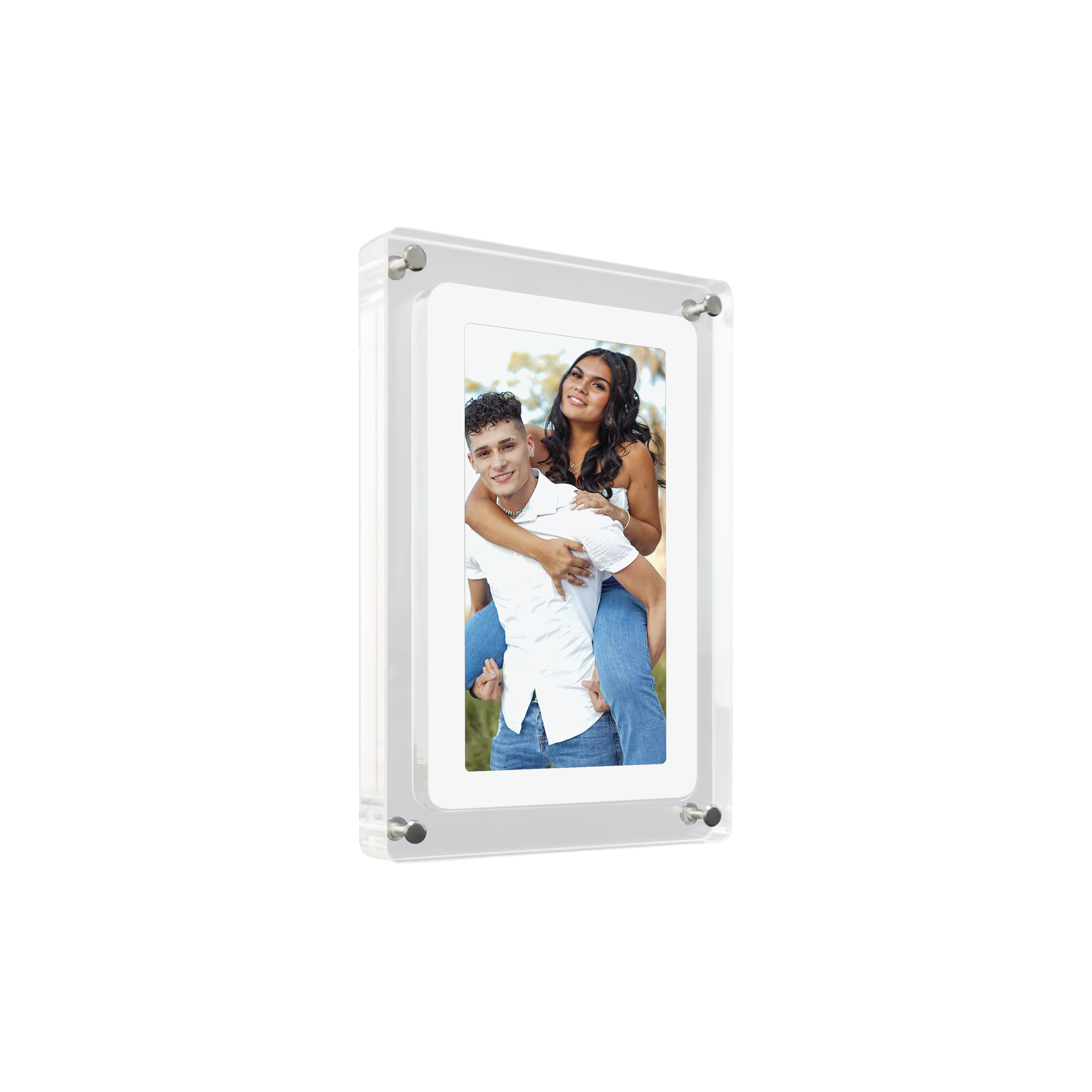 Factory Supply Cheap Price logo customization Acrylic 7'' 7 Inch Digital Photo Frame With Rechargeable Battery