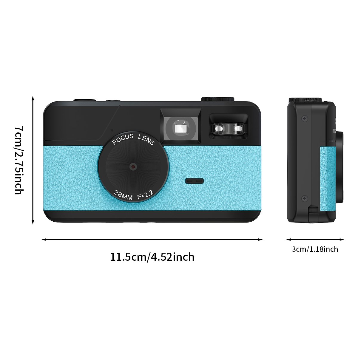 Retro Screenless Digital Camera Screen-free 8 Mode Filters Without Screen 8MP Photo with Photo Counter LED Flash Camping Camera