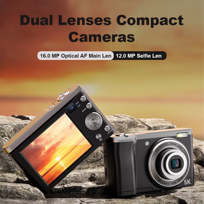 5K Auto Focus 2.8'' Display For Selfie Double Lens Action Sport Video Cameras Optical Zoom Digital Camera for photography