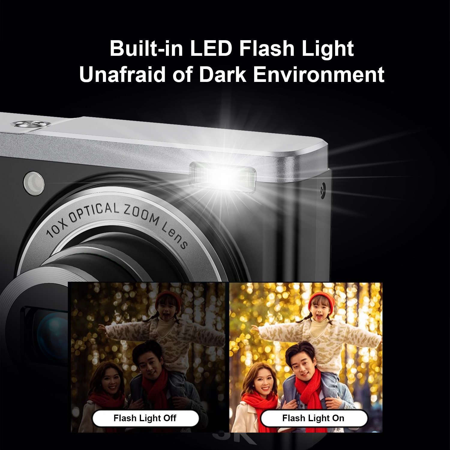 5K Auto Focus 2.8'' Display For Selfie Double Lens Action Sport Video Cameras Optical Zoom Digital Camera for photography