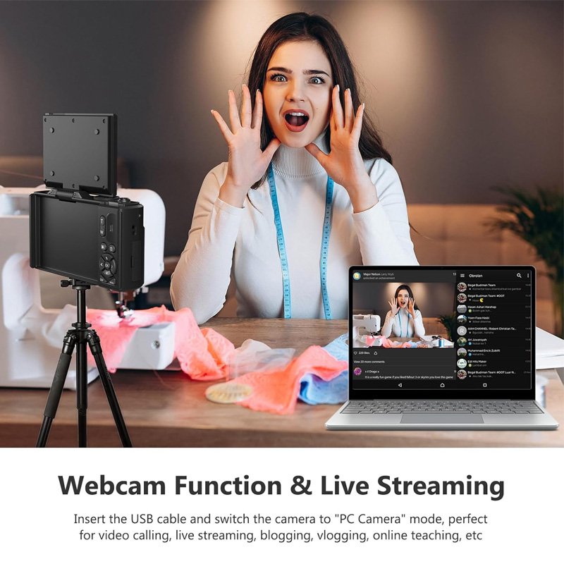 4K Digital Camera for YouTube Compact Retro 48MP Camera with 3" 180° Flip Screen and 18X Digital Zoom 32GB Micro SD Card