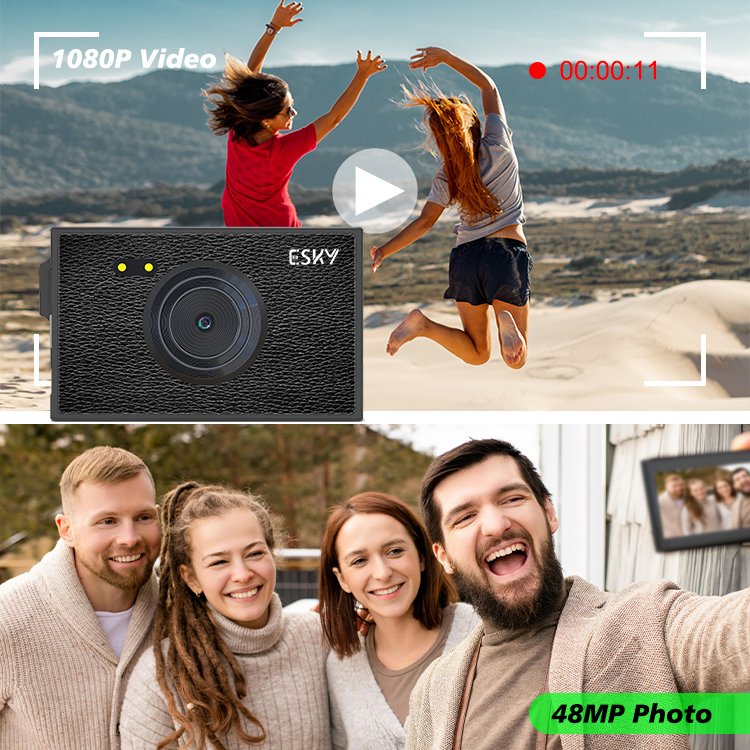 Vintage FHD 1080P Video 2.8 Inch IPS Color Screen Fill Light 16x Digital Zoom 48MP Ultra-thin Body Camera Gift for Teens