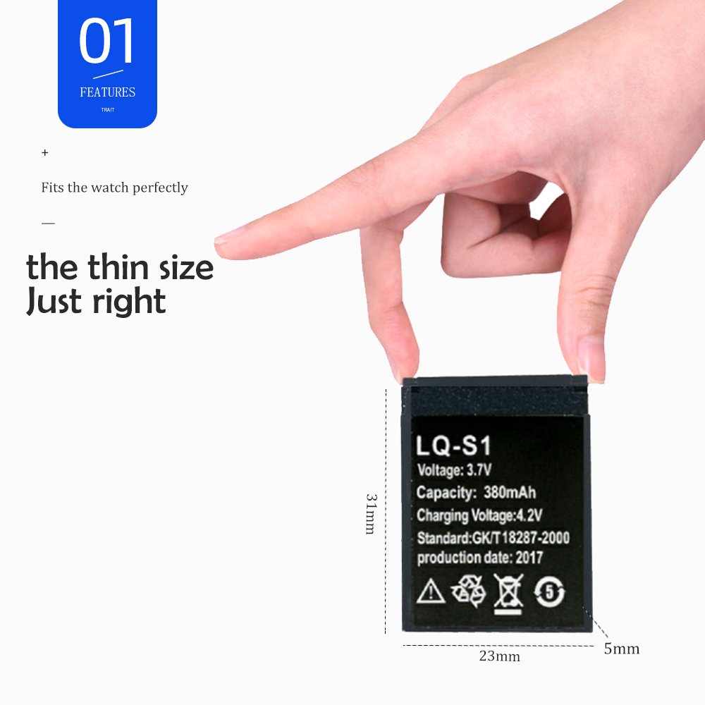 LQ-S1 3.7V 380mAh Rechargeable Li-ion Polymer Battery For Smart Watch AB-S1 DJ-09 DZ09 GJD HKS-S1 FYM-M9 SCX-M9