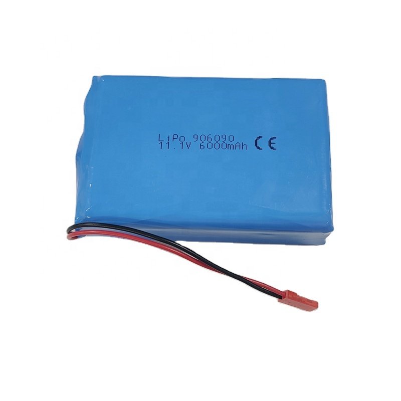 906090 3S 11.1V 6000mAh high capacity rechargeable lithium ion polymer lipo battery with pcb and connector