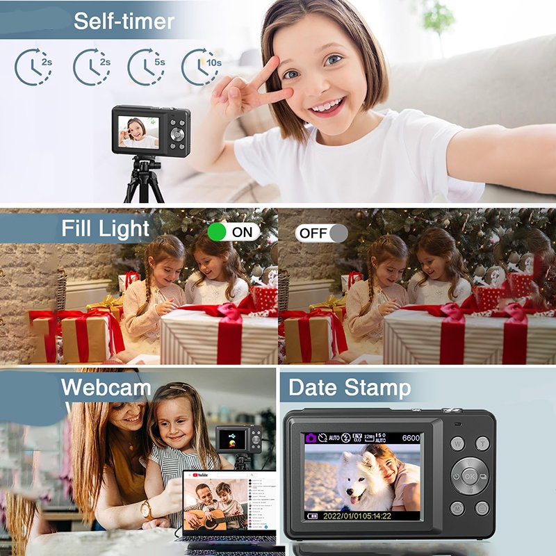 Colorful 2.8 inch 48MP Cinema Digital Video Cameras Portable Mini CCD Cameras