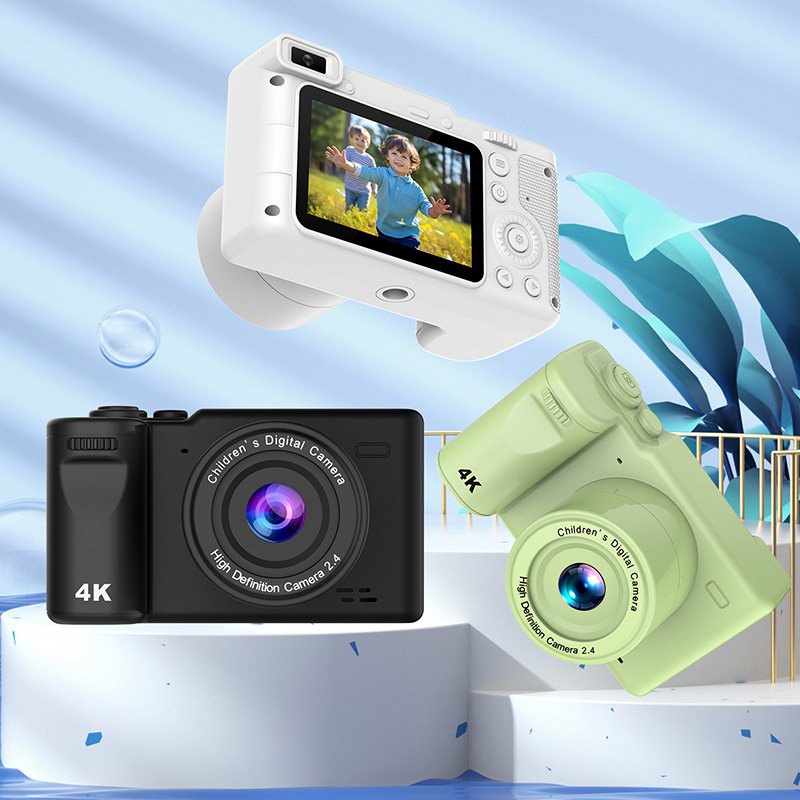 Q9 HD 1080P 2.4 inch Digital Children Camera Rechargeable Cameras With 8x Zoom Compact 50MP Green Black For Beginner Kids Camera