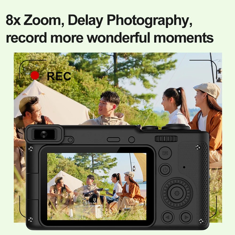 Q9 HD 1080P 2.4 inch Digital Children Camera Rechargeable Cameras With 8x Zoom Compact 50MP Green Black For Beginner Kids Camera