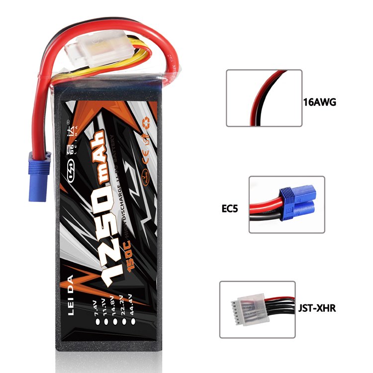 High Power 1250mah 150c 11.1v 14.8v 22.2v Aa Rechargeable Storm Power Lithium batteries Package Lithium Ion battery For Drone
