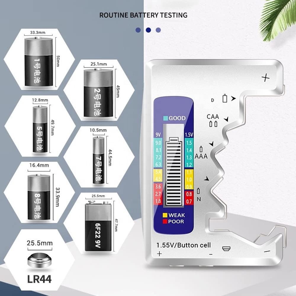 Cheap LCD Digital Battery Tester C AA AAA D N 9V 6F2 1.55V Button Cell Battery Capacity Testing Tool Universal Battery Detector