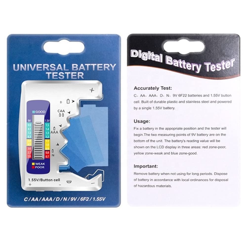Cheap LCD Digital Battery Tester C AA AAA D N 9V 6F2 1.55V Button Cell Battery Capacity Testing Tool Universal Battery Detector