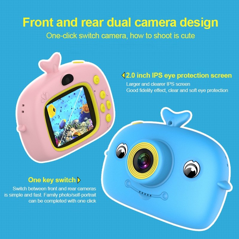 TOPU.Y Digital Camera 2.0 Inch IPS 1500W Pixel Children's Video Camera For Children's Toy Camera Birthday Gift