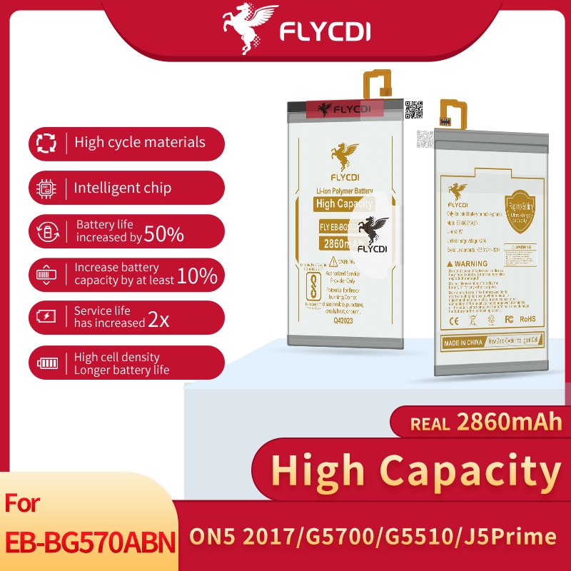 FLYCDI phone battery EB-BG570ABN For on5 2017 G5700 G5510 J5Prime aaa batteries digital batteries Hight capacity 2860 mah