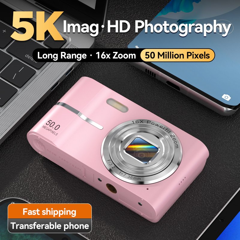 Children's 50MP 16X Digital Zoom Anti-Shake Vlogging Camera HD 4K Ima Resolution Kids' Travel Selfie Affordable for Kids