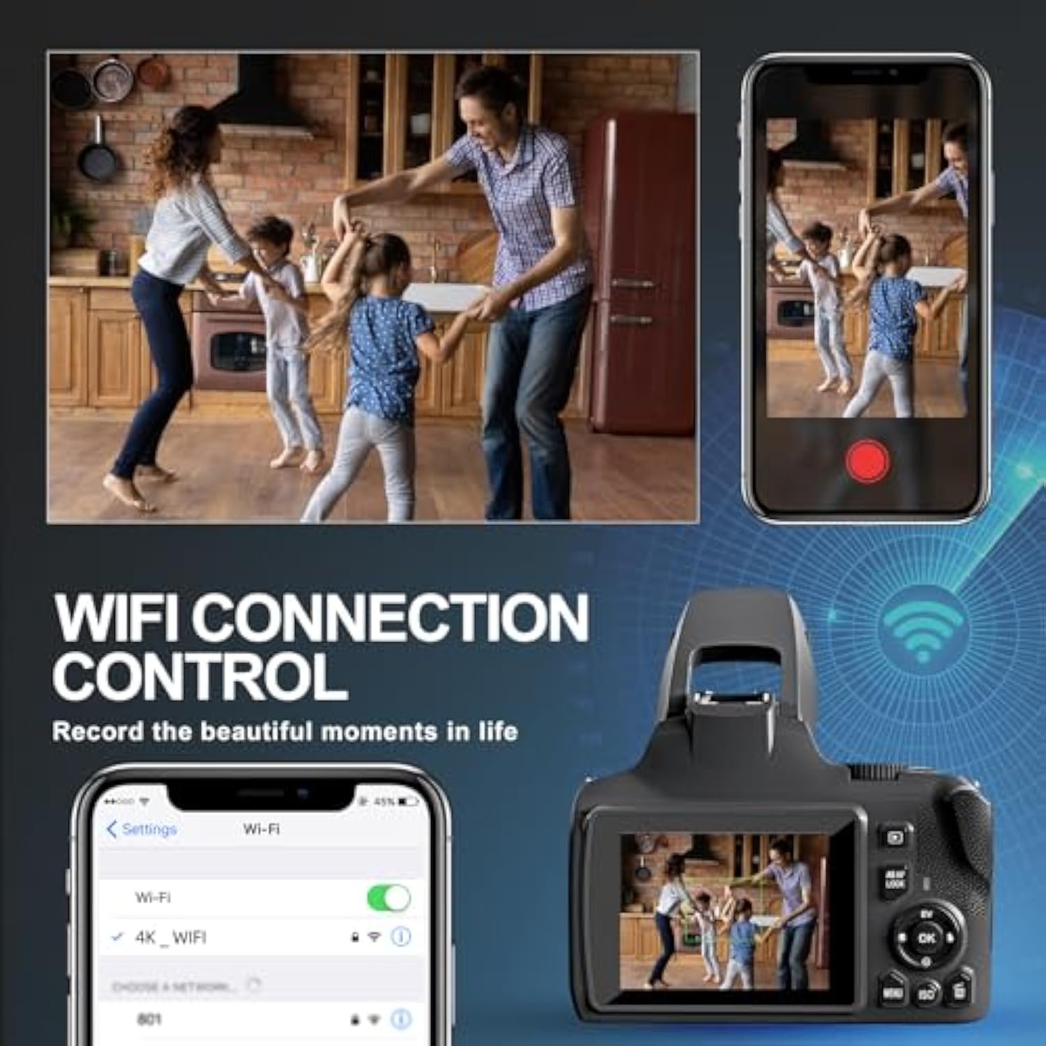 Speite Group 10x Optical Zoom 4x Digital Zoom Professional Recording UHD Photo WiFi Function Video Camera