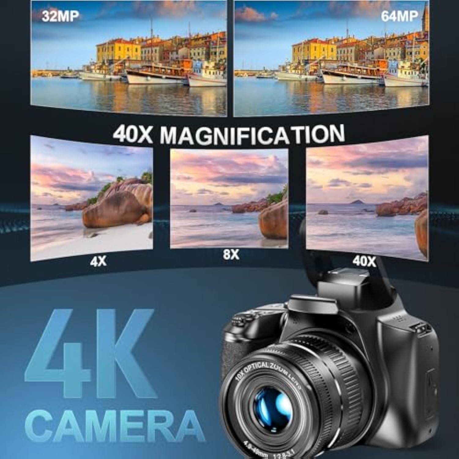 Speite Group 10x Optical Zoom 4x Digital Zoom Professional Recording UHD Photo WiFi Function Video Camera