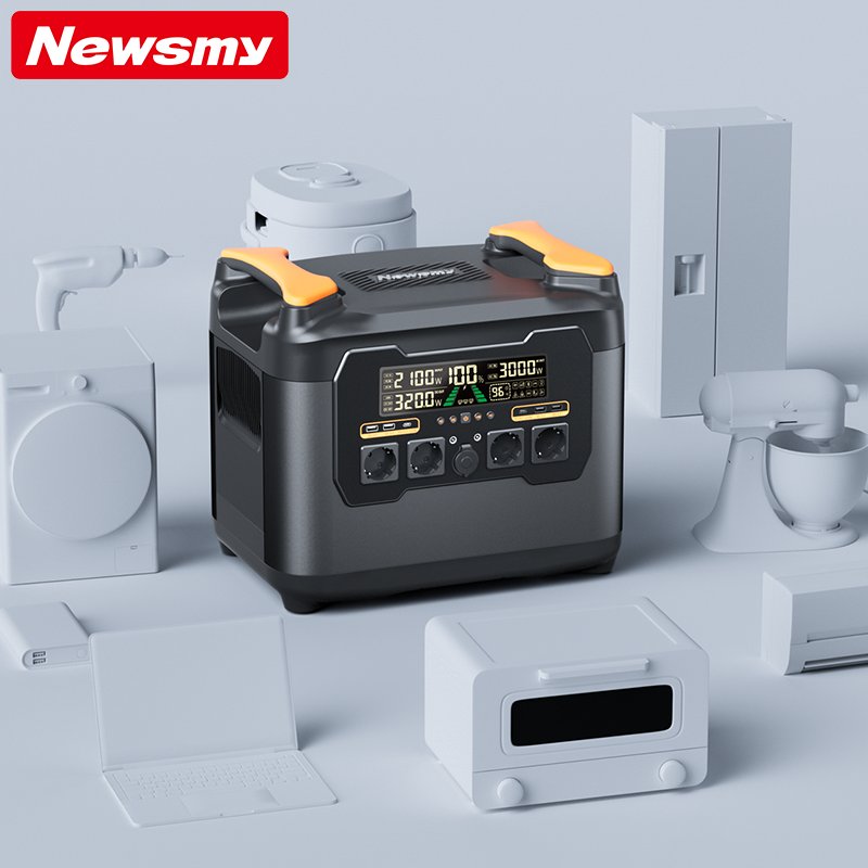 Newsmy 3000W rechargeable Lithium Battery Solar Generator For Home Energy Storage Portable Power Station
