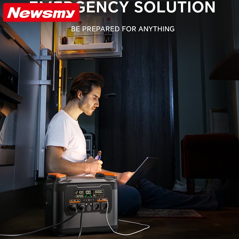 Newsmy 3000W rechargeable Lithium Battery Solar Generator For Home Energy Storage Portable Power Station